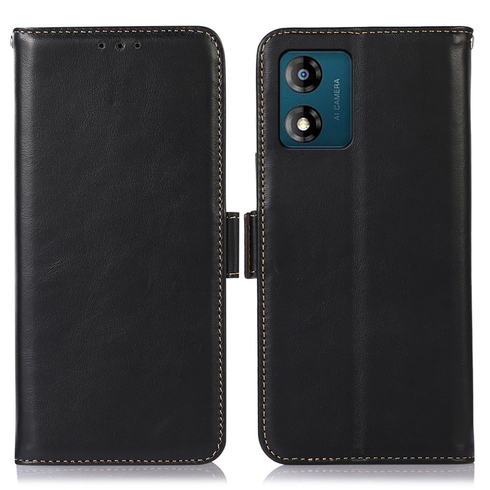 Anti-drop Phone Cover For Motorola Moto E13 4G RFID Blocking Phone Case Genuine Cowhide Leather Magnetic Flip Case Wallet Stand Anti-drop Phone Cover For Motorola Moto E13 4G RFID Blocking Phone Case Genuine Cowhide Leather Magnetic Flip Case Wallet Stand